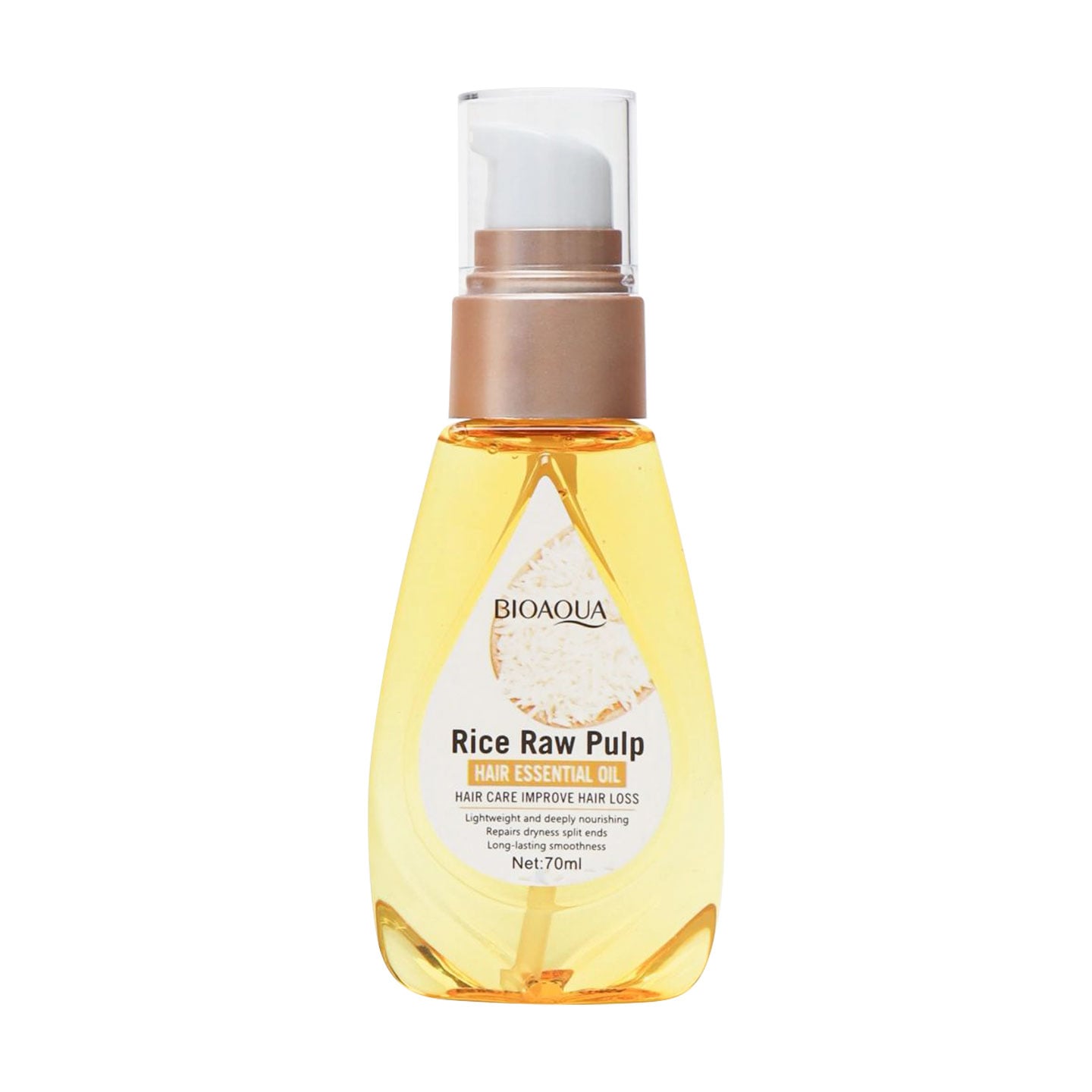 Відновлювальна олія для волосся Bioaqua Rice Raw Pulp Hair Essential Oil, 70 мл